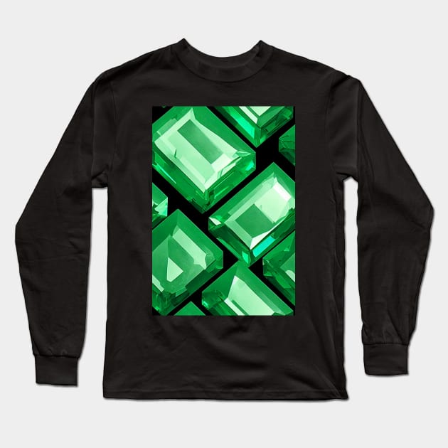 Jewel Pattern - Green Emerald, for a bit of luxury in your life! #8 Long Sleeve T-Shirt by Endless-Designs